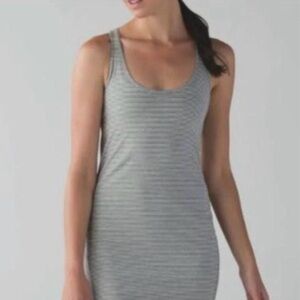 Lululemon Go For It Dress 
Hyper Stripe Heathered Medium Grey Ghost